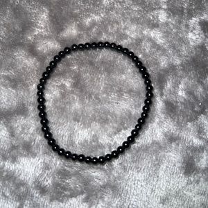 Dainty Black Obsidian Stretch Bracelet